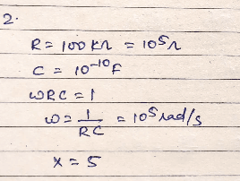 Handwritten working solving for angular frequency