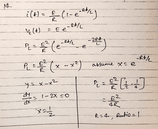 A student's full handwritten physics solution on ruled paper